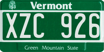 VT license plate XZC926