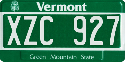 VT license plate XZC927