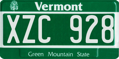 VT license plate XZC928
