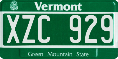VT license plate XZC929