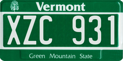 VT license plate XZC931