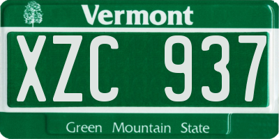 VT license plate XZC937