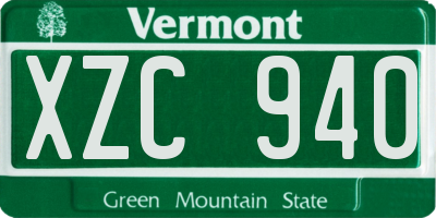 VT license plate XZC940