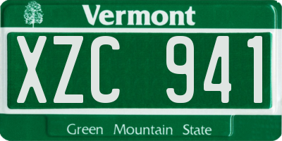 VT license plate XZC941