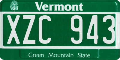 VT license plate XZC943