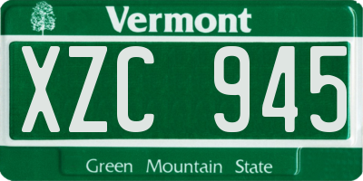 VT license plate XZC945