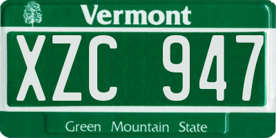 VT license plate XZC947