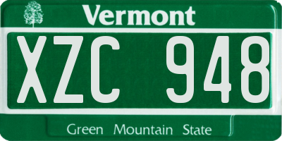 VT license plate XZC948