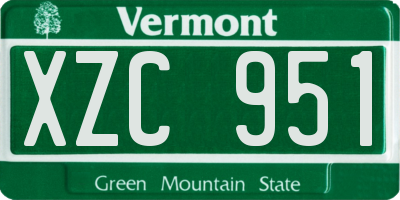 VT license plate XZC951