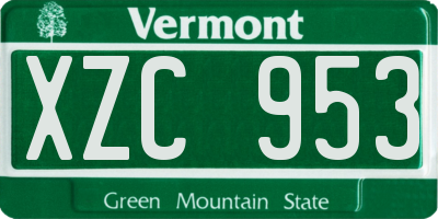 VT license plate XZC953