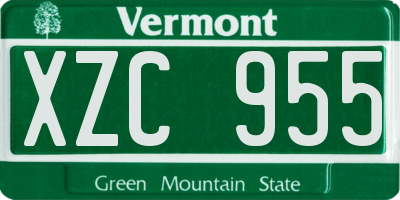 VT license plate XZC955
