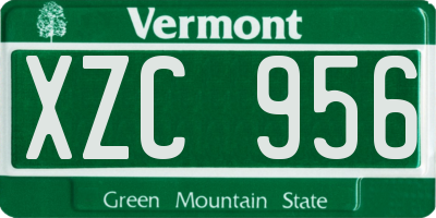 VT license plate XZC956