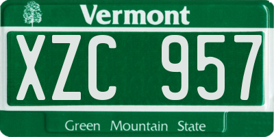 VT license plate XZC957