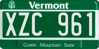VT license plate XZC961