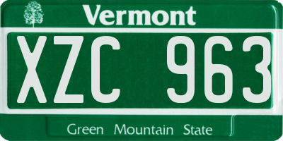 VT license plate XZC963