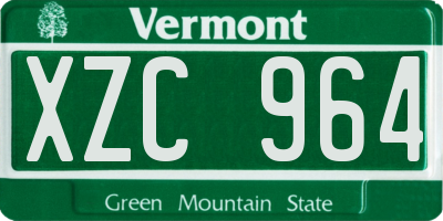 VT license plate XZC964
