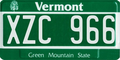 VT license plate XZC966
