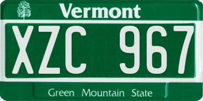 VT license plate XZC967
