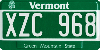 VT license plate XZC968