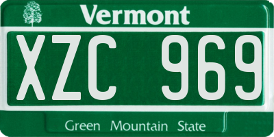 VT license plate XZC969