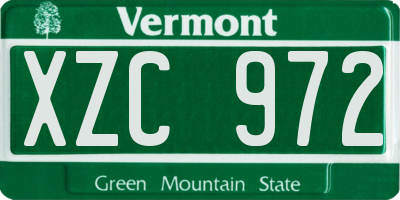 VT license plate XZC972