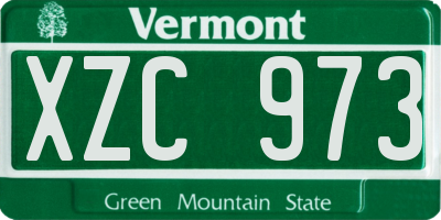 VT license plate XZC973