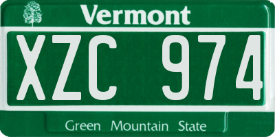 VT license plate XZC974