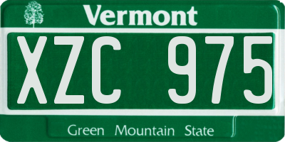 VT license plate XZC975