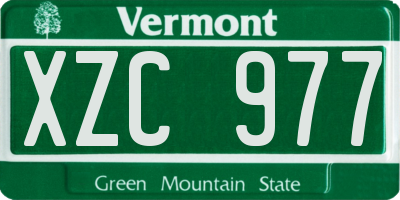 VT license plate XZC977
