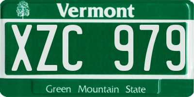 VT license plate XZC979