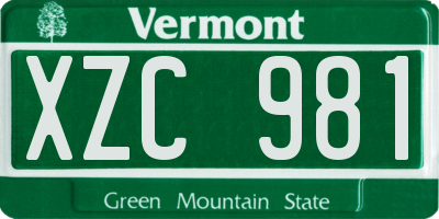 VT license plate XZC981
