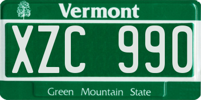 VT license plate XZC990
