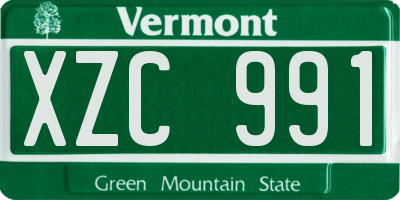 VT license plate XZC991