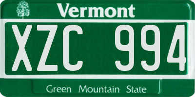 VT license plate XZC994