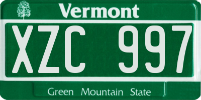 VT license plate XZC997