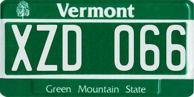 VT license plate XZD066