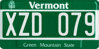 VT license plate XZD079