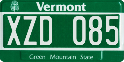 VT license plate XZD085