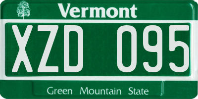 VT license plate XZD095