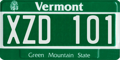 VT license plate XZD101