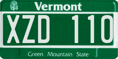 VT license plate XZD110