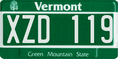VT license plate XZD119