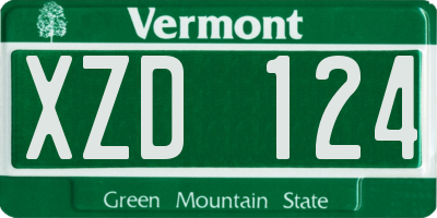 VT license plate XZD124