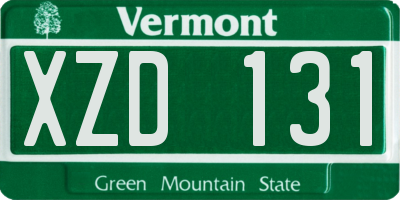VT license plate XZD131