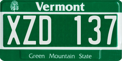 VT license plate XZD137