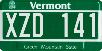 VT license plate XZD141