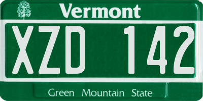 VT license plate XZD142