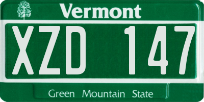 VT license plate XZD147