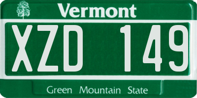 VT license plate XZD149