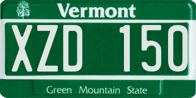 VT license plate XZD150